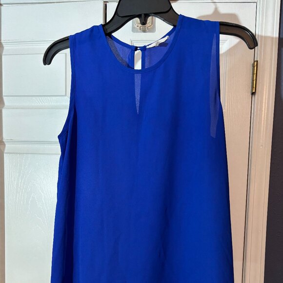Soprano Sleeveless Womens Top Sz S Royal Blue Pullover Hi Low - Picture 1 of 4